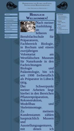 Vorschau der mobilen Webseite www.pflanzenpraeparation.de, Jörg Ohlenbusch - Präparationen von Flora und Fauna