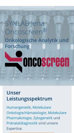 Vorschau der mobilen Webseite www.oncoscreen.com, Oncoscreen GmbH