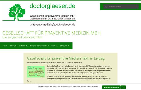 Vorschau von www.doctorglaeser.de, Gemeinschaftspraxis MR Dr. med. Margitta Gläser und Dr. med. Ulrich Gläser jun.