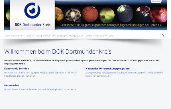 Vorschau von www.dok-vet.de, Dortmunder Kreis (DOK) Gesellschaft für Diagnostik genetisch bedingter Augenerkrankungen bei Tieren e.V.