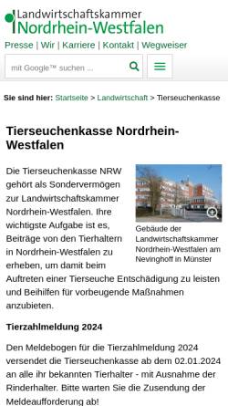 Vorschau der mobilen Webseite www.tierseuchenkasse.nrw.de, Tierseuchenkasse NRW