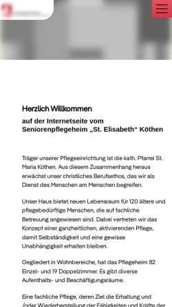Vorschau der mobilen Webseite www.pflegeheim-st-elisabeth.de, Senioren-Pflegeheim