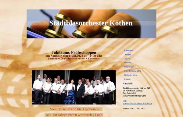 Vorschau von www.stadtblasorchester-koethen.de, Stadtblasorchester Köthen GbR