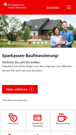 Vorschau der mobilen Webseite www.sparkasse-koethen.de, Kreissparkasse Köthen/Anhalt