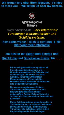 Vorschau der mobilen Webseite www.haensch.de, Werbeagentur Hänsch