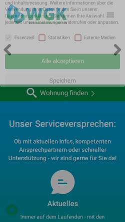 Vorschau der mobilen Webseite www.wg-koethen.de, Wohnungsgesellschaft Köthen mbH