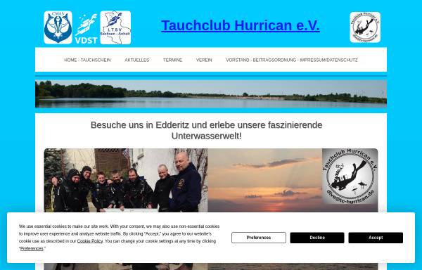 Vorschau von www.tc-hurrican.de, 1. Köthener/ Edderitzer Tauchclub Hurrican e.V.