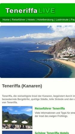 Vorschau der mobilen Webseite www.teneriffalive.de, Teneriffalive
