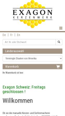 Vorschau der mobilen Webseite www.exagon.ch, Exagon