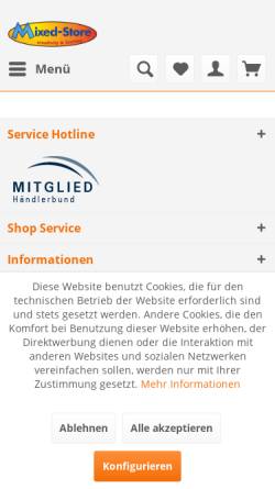 Vorschau der mobilen Webseite www.mixed-store.de, Mixed-Store
