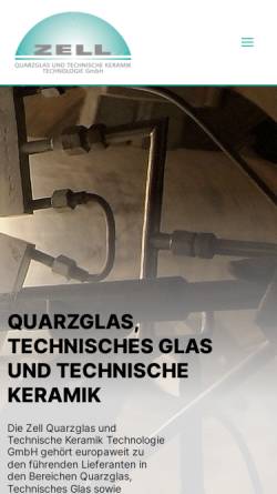 Vorschau der mobilen Webseite www.zell-quarzglas-keramik.de, Zell Quarzglas & Technische Keramik GmbH