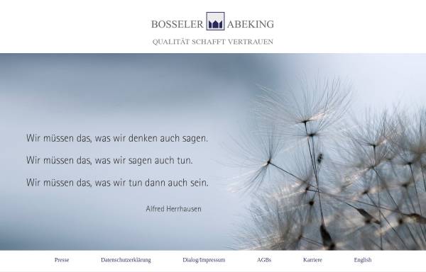 Vorschau von www.bosselerabeking.de, Bosseler Abeking Immobilienmakler