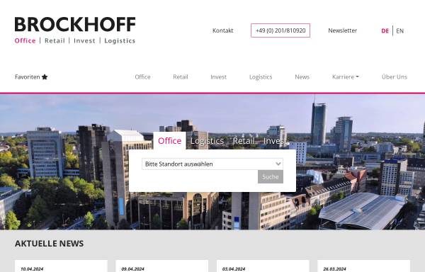Vorschau von www.brockhoff.de, Brockhoff & Partner Immobilien GmbH