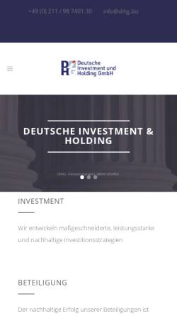Vorschau der mobilen Webseite www.dihg.biz, DIHG Deutsche Immobilien Handelsgesellschaft mbH