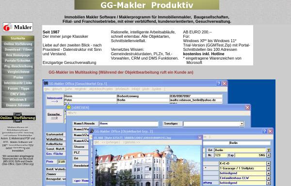 Vorschau von www.gg-makler.de, Maklersoftware Immobilien