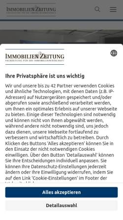 Vorschau der mobilen Webseite www.immobilien-zeitung.de, Immobilienzeitung