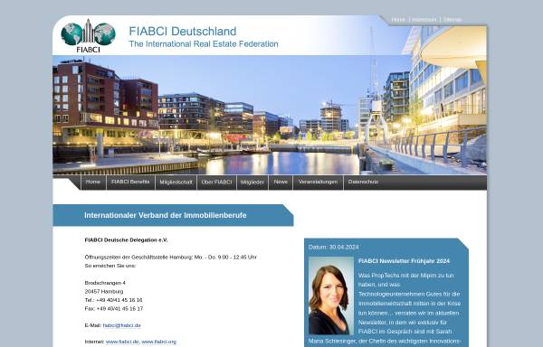 Vorschau von www.fiabci.de, FIABCI Deutsche Delegation e.V.- Internationaler Verband der Immobilienberufe