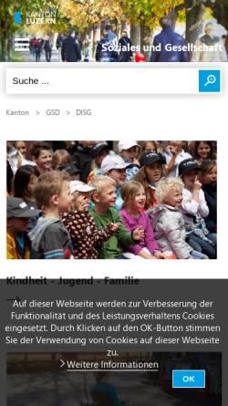 Vorschau der mobilen Webseite sozialamt.lu.ch, Kantonales Sozialamt, Luzern