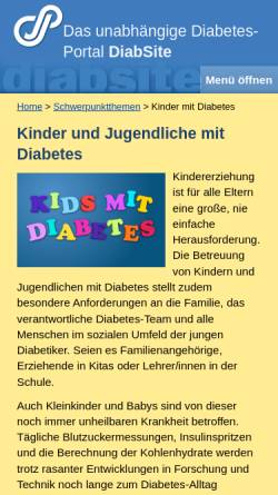 Vorschau der mobilen Webseite www.diabsite.de, DiabSite