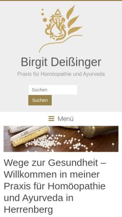 Vorschau der mobilen Webseite praxis-deissinger.de, Birgit Deißinger - Praxis für Klassische Homöopathie