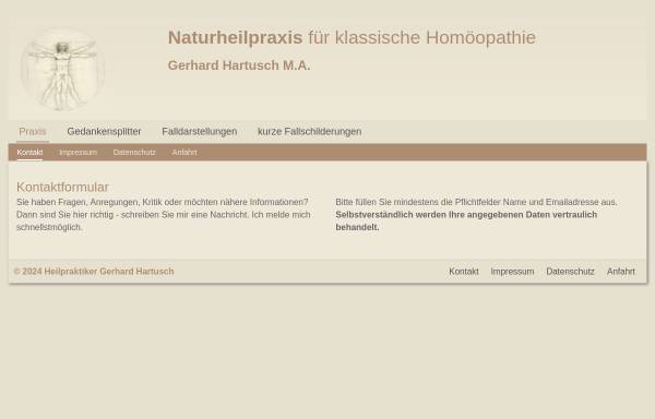Gerhard Hartusch M.A. - Klassische Homöopathie