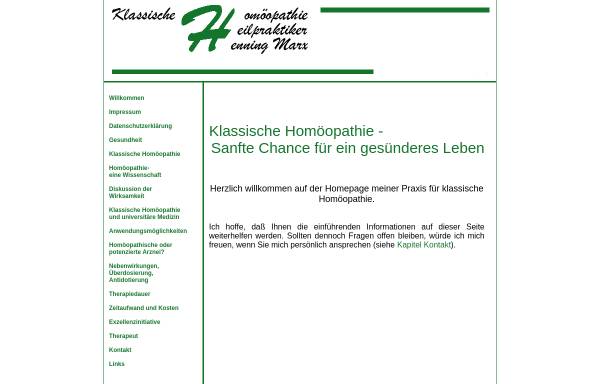 Vorschau von www.praxis-marx.com, Henning Marx - Praxis für Klassische Homöopathie