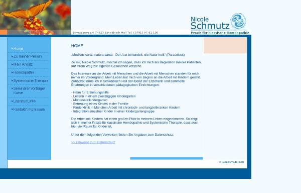 Vorschau von www.nicole-schmutz.de, Nicole Schmutz - Praxis für Klassische Homöopathie