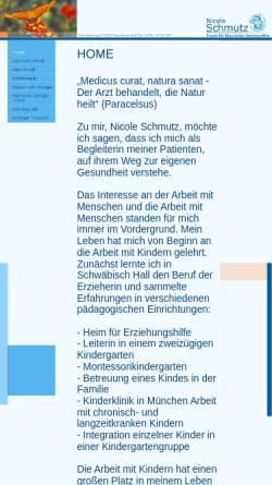 Vorschau der mobilen Webseite www.nicole-schmutz.de, Nicole Schmutz - Praxis für Klassische Homöopathie