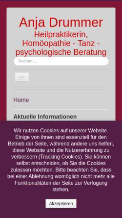 Vorschau der mobilen Webseite www.homoeopathie-forchheim.de, Anja Drummer - Praxis für Klassische Homöopathie