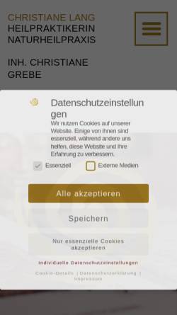 Vorschau der mobilen Webseite christiane-lang.de, Christiane Lang