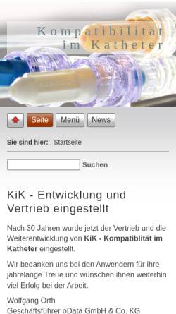 Vorschau der mobilen Webseite www.kik-service.de, Kompatibilität im Katheter