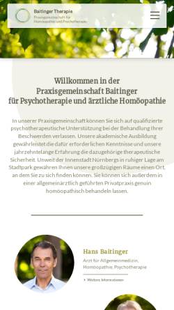 Vorschau der mobilen Webseite www.baitinger-therapie.de, Hans und Heidi Baitinger
