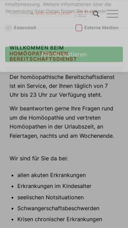 Vorschau der mobilen Webseite www.homoeopathischer-notdienst.de, Homöopathischer Notdienst München