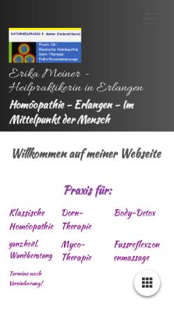 Vorschau der mobilen Webseite www.zu-meiner-heilpraktikerin.de, Erika Meiner