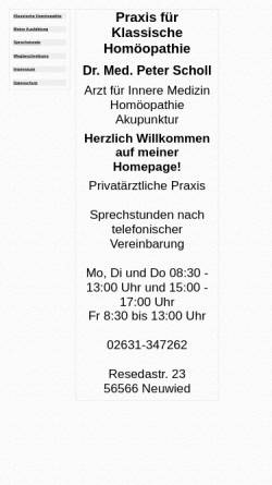 Vorschau der mobilen Webseite www.dr-scholl-neuwied.info, Dr. med. Peter Scholl