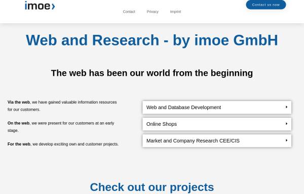 Vorschau von www.imoe.de, IMOE - Informationsagentur Mittel- und Osteuropa