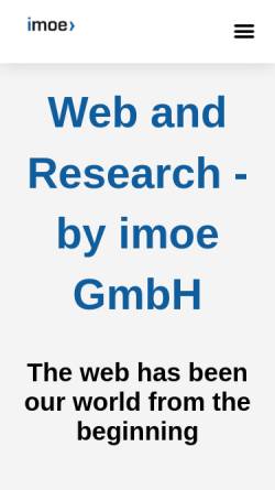 Vorschau der mobilen Webseite www.imoe.de, IMOE - Informationsagentur Mittel- und Osteuropa