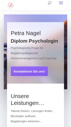 Vorschau der mobilen Webseite www.hochbegabtentestung.de, Hochbegabtentestung - Diplom Psychologin Petra Nagel
