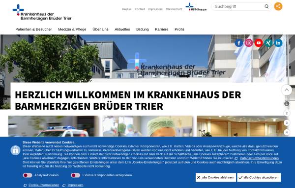 Vorschau von www.bk-trier.de, Brüderkrankenhaus