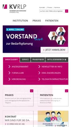 Vorschau der mobilen Webseite www.kv-trier.de, Kassenärzliche Vereinigung Trier