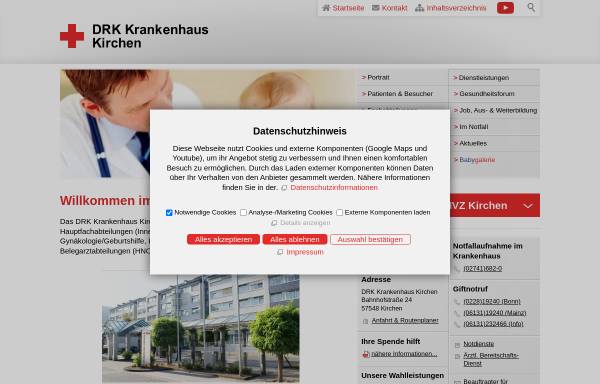 Vorschau von www.drk-kh-kirchen.de, DRK Klinikum Westerwald Kirchen