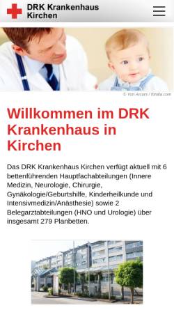 Vorschau der mobilen Webseite www.drk-kh-kirchen.de, DRK Klinikum Westerwald Kirchen