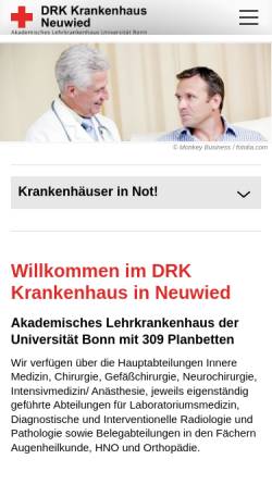 Vorschau der mobilen Webseite www.drk-kh-neuwied.de, DRK Krankenhaus Neuwied