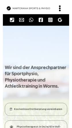 Vorschau der mobilen Webseite vollbracht-physio-worms.de, Physiotherapie am Bahnhof - Bettina Vollbracht
