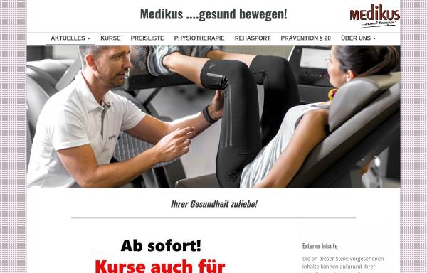 Vorschau von www.medi-kus.de, Physiotherapie Thomas Larisch