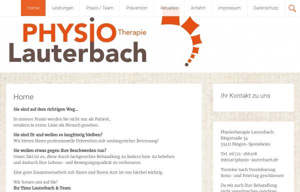 Vorschau von www.physio-lauterbach.de, Physiotherapie Timo Lauterbach