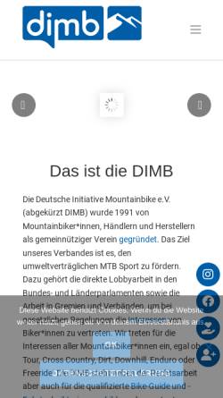 Vorschau der mobilen Webseite www.dimb.de, Deutsche Initiative Mountain Bike DIMB