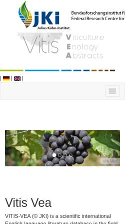 Vorschau der mobilen Webseite www.vitis-vea.de, Vitis-Vea Datenbank