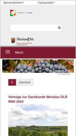 Vorschau der mobilen Webseite www.weinbau.rlp.de, Weinbauinformationen Rheinland-Pfalz