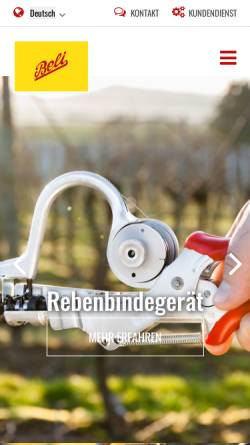 Vorschau der mobilen Webseite www.rebenbindegeraet.de, Beli-Binder